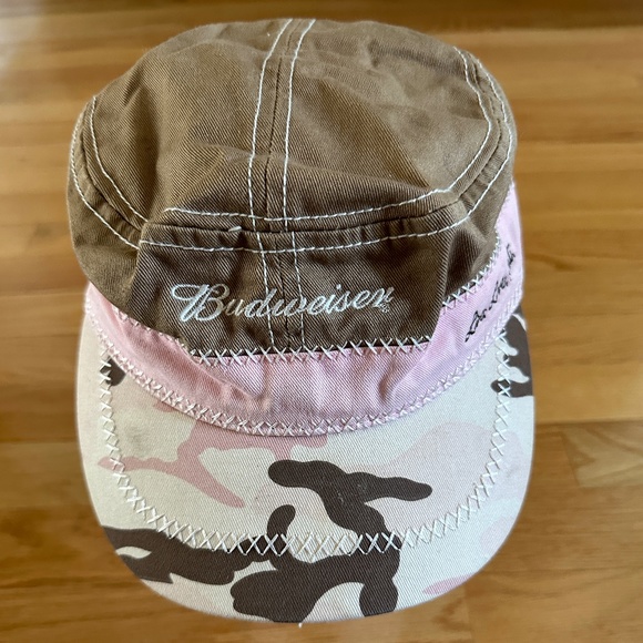 Budweiser Hat Cap Pink Brown Camo Womens - Picture 1 of 15
